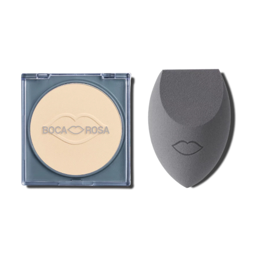 OFERTA Kit Boca Rosa Beauty Esponja + Pó Translúcido Matte Selar Maquiagem Original