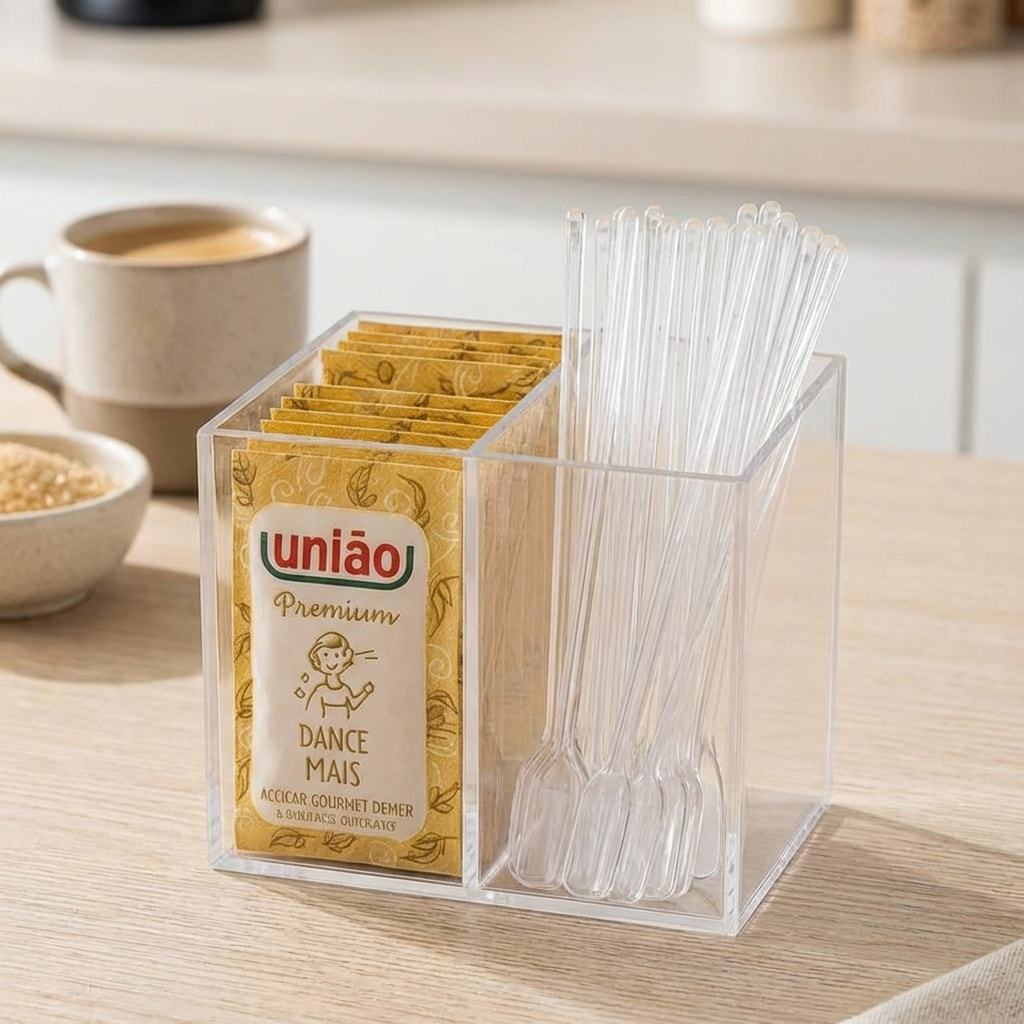 Porta Sache Sal Açucar Ketchup Maionese Acrílico Lanchonete Transparente