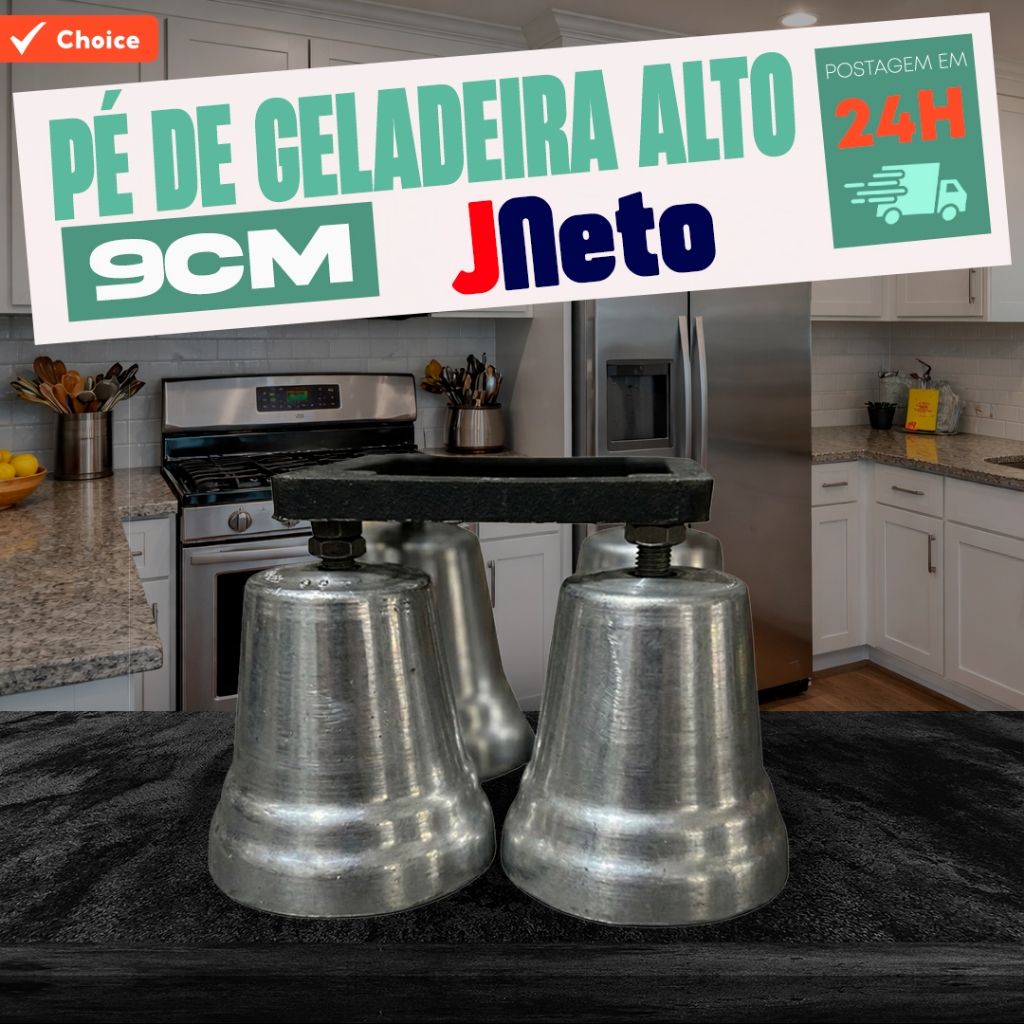 Pés Em Alumínio P/ Geladeiras - Fogões E Freezers - Pé Alto