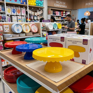 Boleira Popi 24 CM para Decoração Festa infantil Bolo e Doces - várias cores em Oferta na Shopee