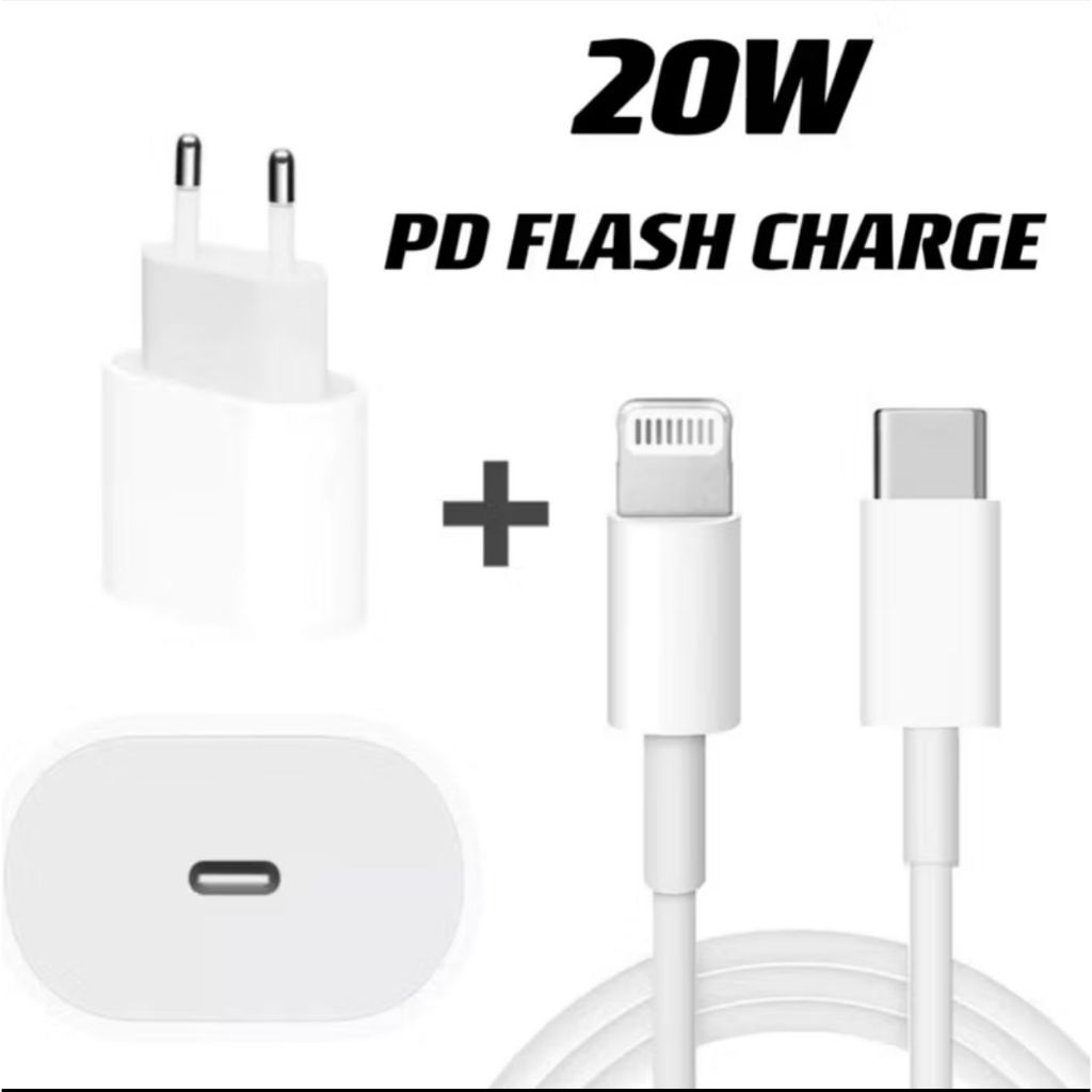 Carregador Turbo 20W para iPhone Kit Completo Fonte USB-C + Cabo Lightning | Carregamento Rápido Potente | Envio Rápido