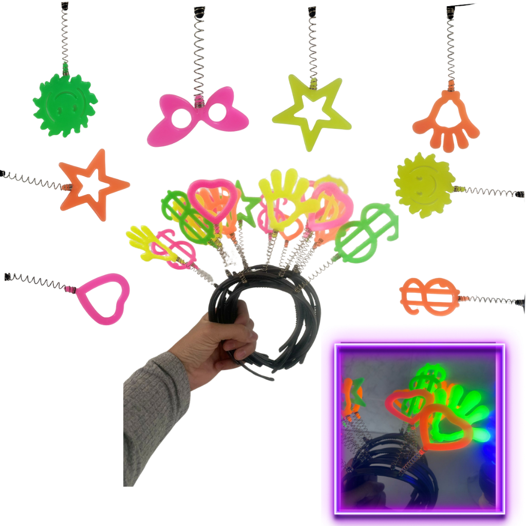 Tiaras Arquinho Neon Divertidas Balada Casamento Festa Confraternização Farra Coloridas Sortidas