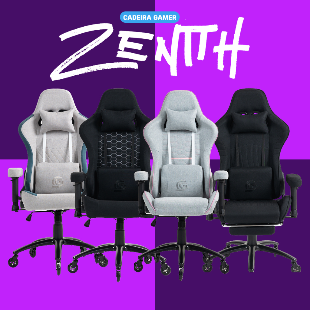 Cadeira Gamer c/ Massageador de Lombar Reclinável Ergonômica até 150kg Profissional Zenith T4M3 em Oferta na Shopee