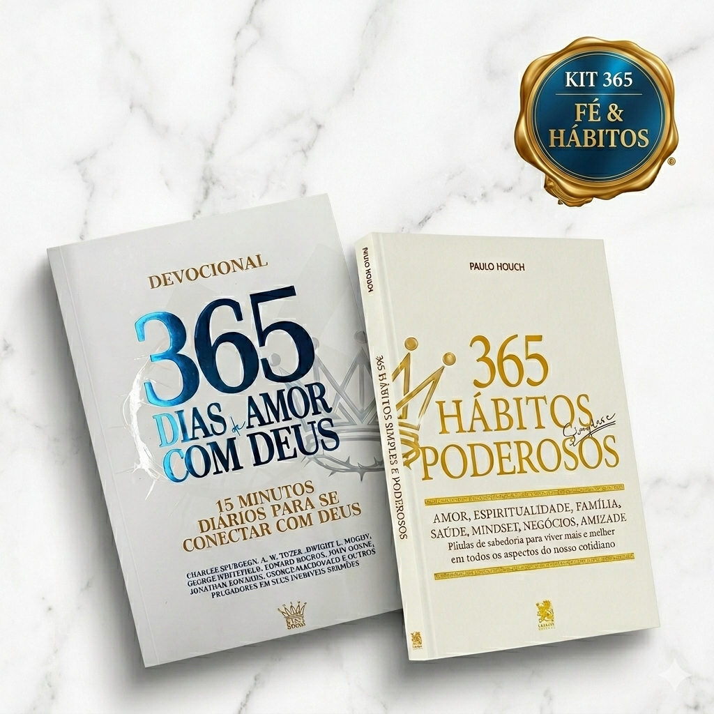 Kit 2 Livros 365 Dias de Amor com Deus + 365 Hábitos Poderosos Original  Devocional Fé e Habitos