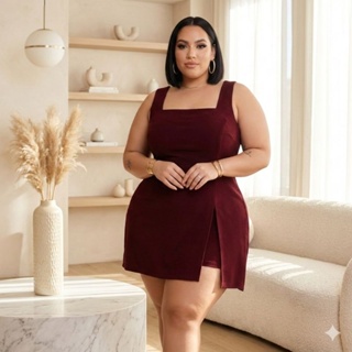 Tendência da Moda Plus Size!Vestido Macaquinho feminino short saia super confortável e estiloso em Oferta na Shopee