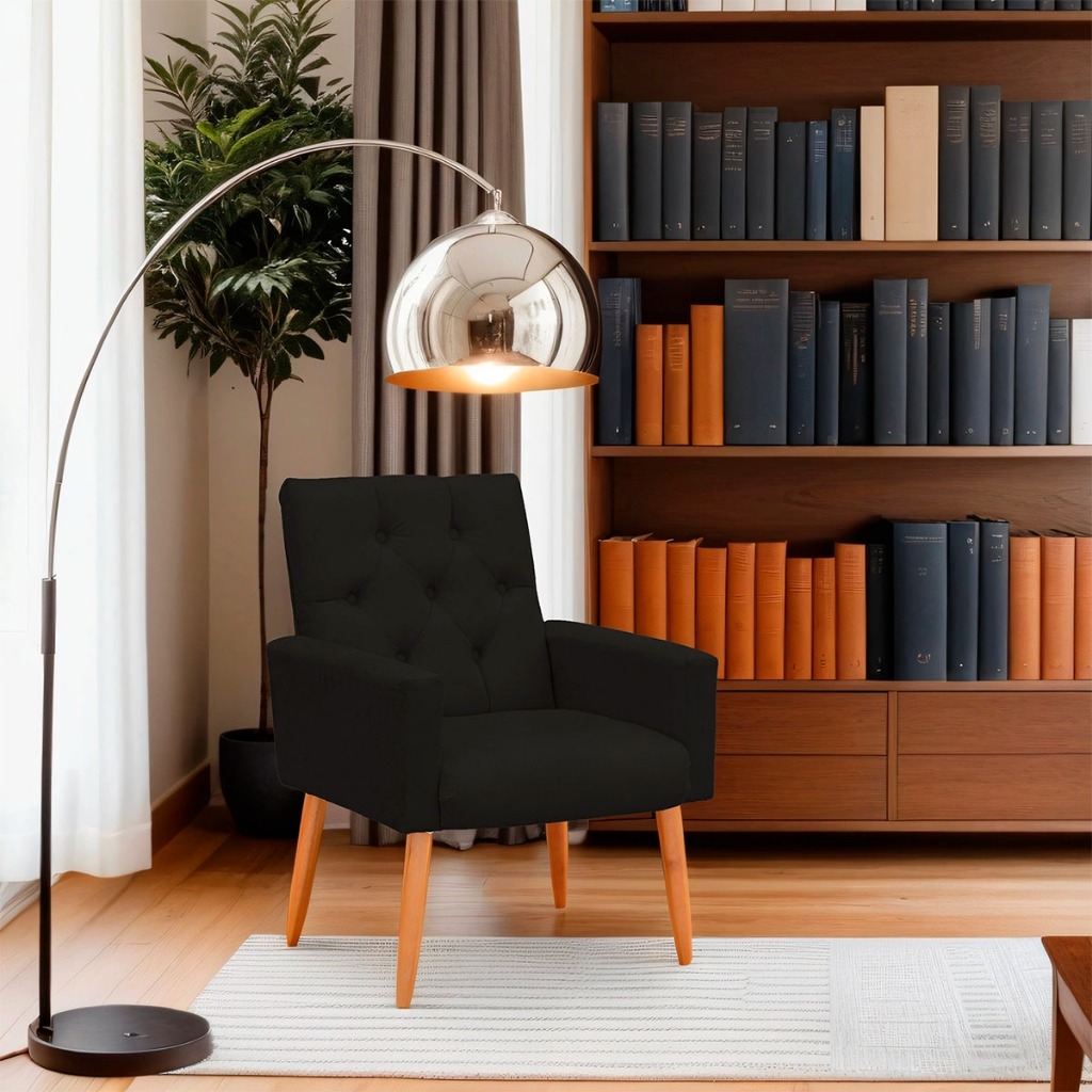 Poltrona Ísis Conforto e Resistente Suede na Cor Marrom