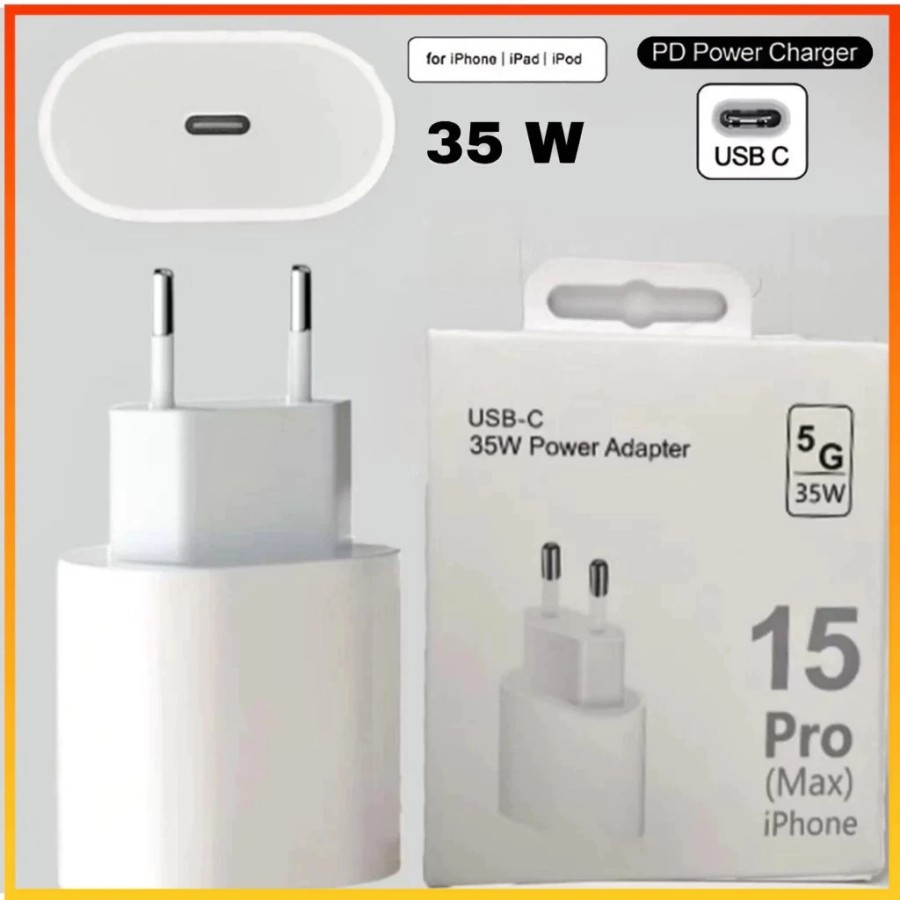 Fonte Carregador 35W Rápido iPhone USB-C Para iPhone 15 16 17 PRO MAX