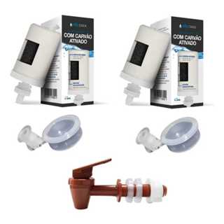 Kit 2 Velas Carvão Ativado Para filtro + Torneira Click Marrom + 2 boias Gravidade Super Oferta em Oferta na Shopee