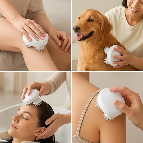 Massageador de Corpo Ombros Pescoço Cabeça Capilar Humanos Pet's Elétrico Recarregável 3 Velocidades 4 Cabeças 96 Pontos