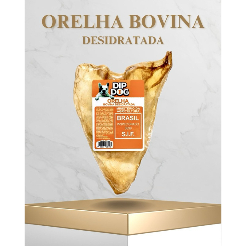 Orelha Pet Desidratada Bovina Pet Natural Petisco Mordedor