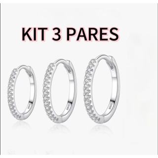 3 PARES De Brincos De Argola De Aço Inoxidável Com Zircônia De Cristal Para Mulheres Conjunto De Joias De Cartilagem em Oferta na Shopee