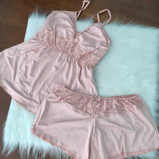 Pijama Sensual Feminino Baby Doll Rendado Short Doll Liganete Verão Luxo em Oferta na Shopee