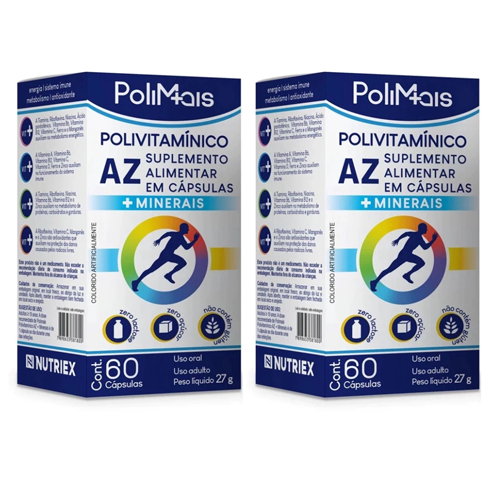 Kits Polivitamínico Polimais A-Z c/60 Cápsulas