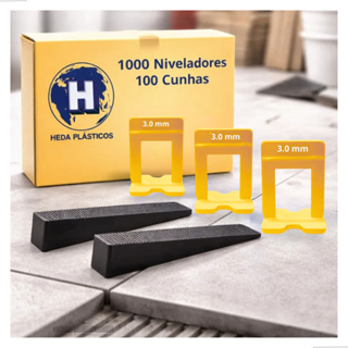 1000 Espaçador Nivelador Piso 3mm Mais 100 Cunhas Slim material novo em Oferta na Shopee