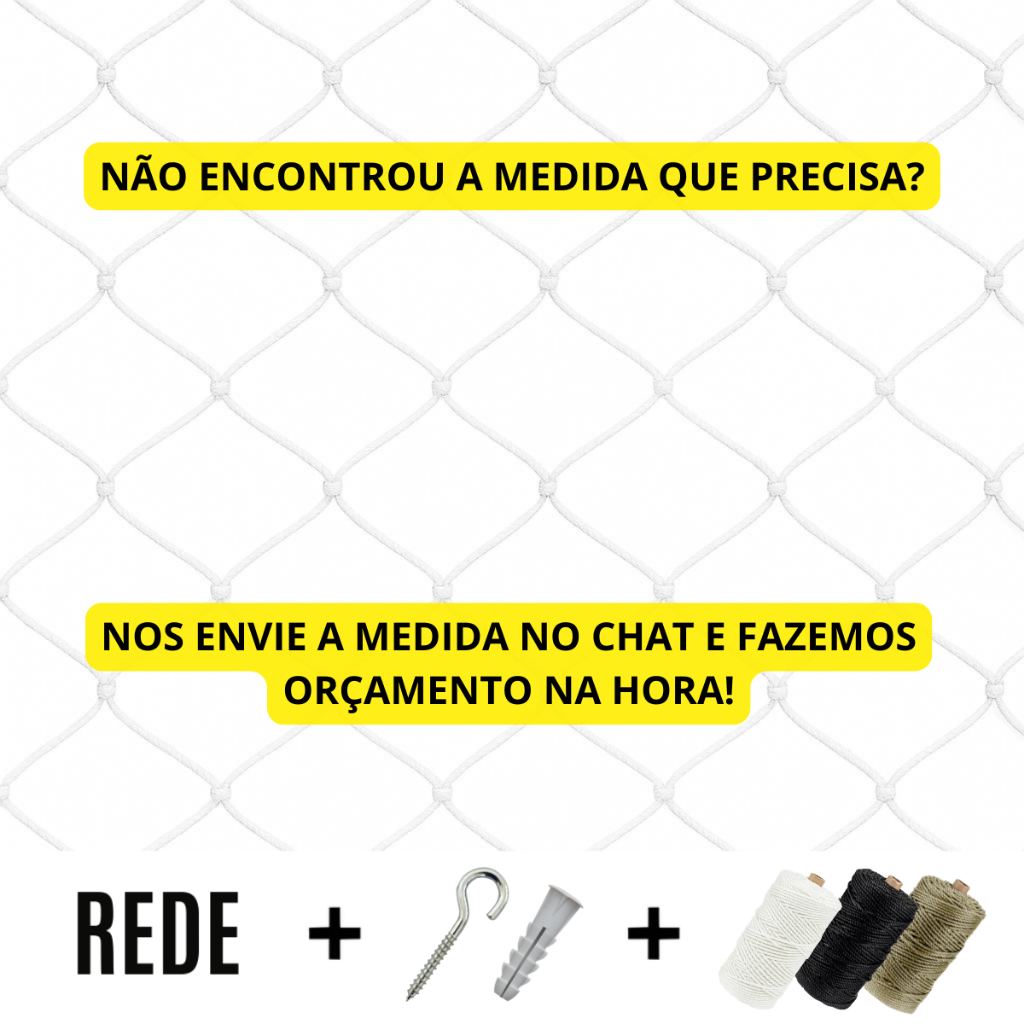 Kit Completo 1,20 De Altura Rede Tela De Proteção Para Janelas Sacadas