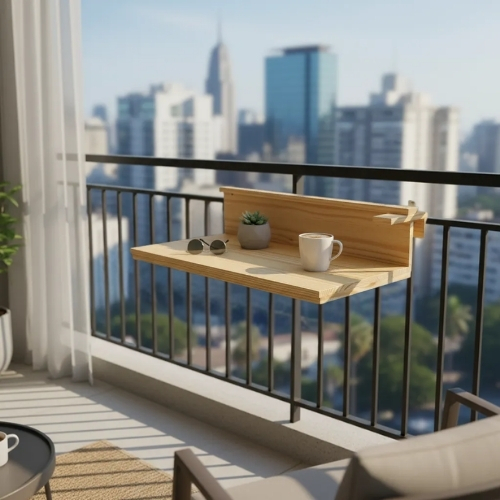 Mesa Sacada Ajustável Madeira Grossa 50cm