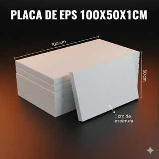 Kit Placas de Isopor EPS Antichamas com 1 centímetro de espessura 100x50 em Oferta na Shopee