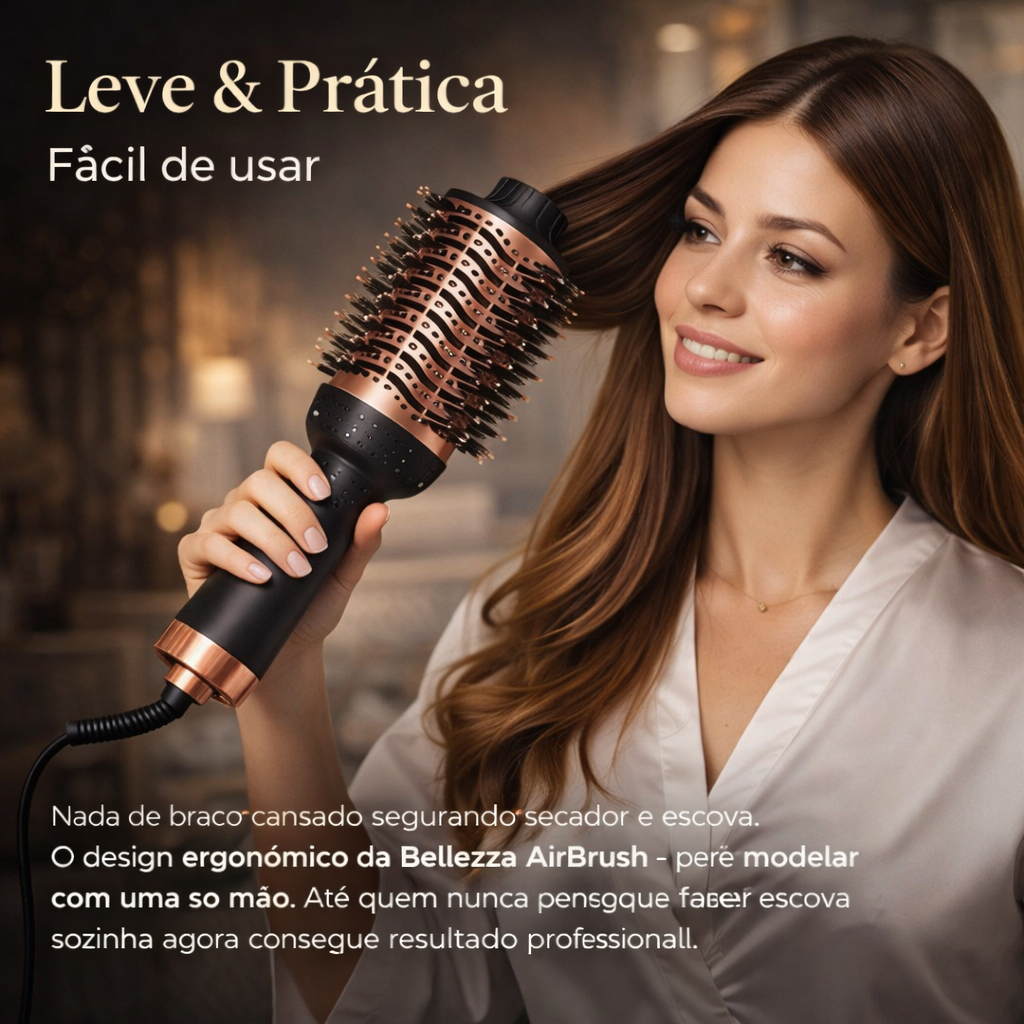Escova Secadora Multifuncional Bivolt 1300W Profissional Para Todos os Cabelos