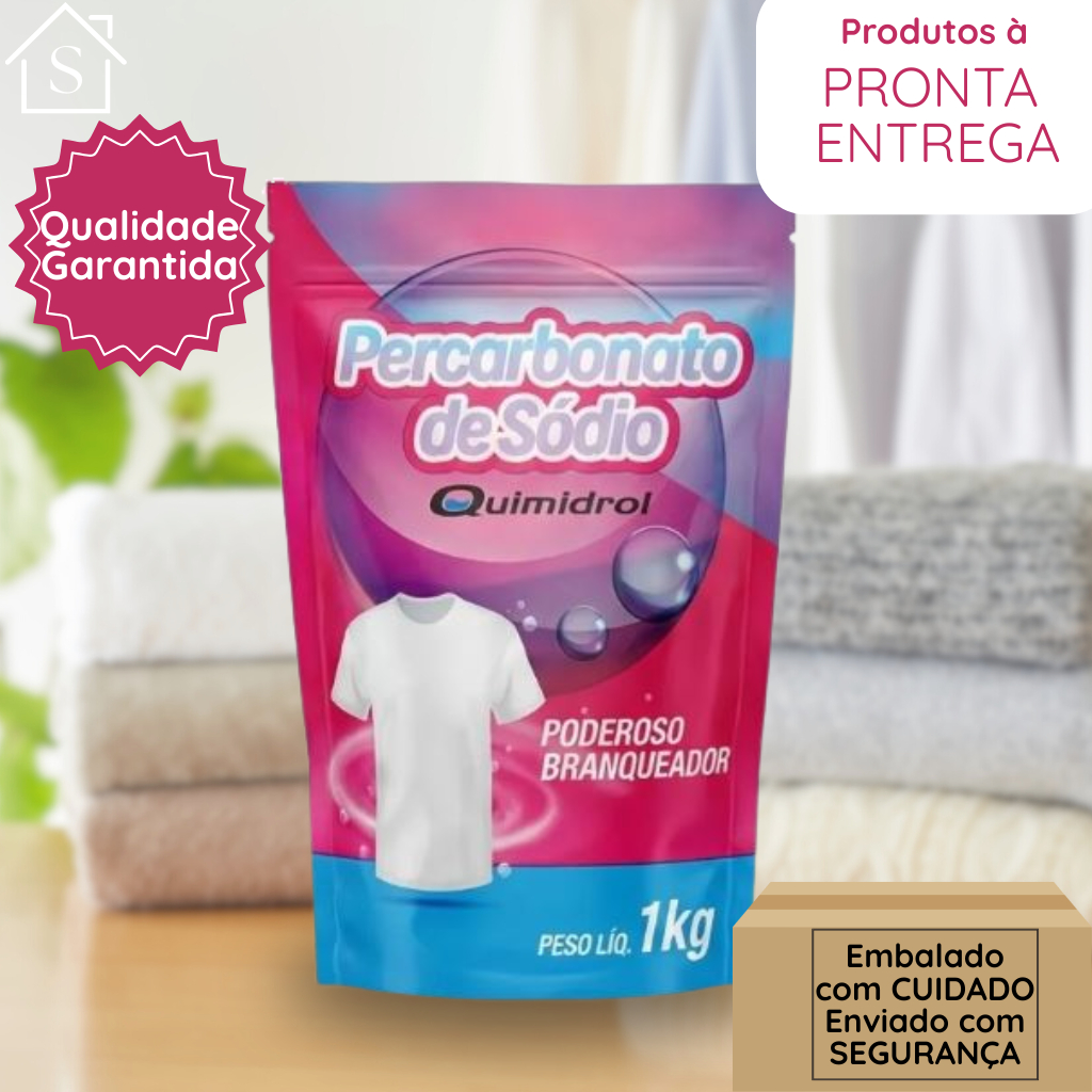 Percarbonato de Sódio 1KG 100% Puro Tira Manchas Premium Roupas Brancas e Coloridas