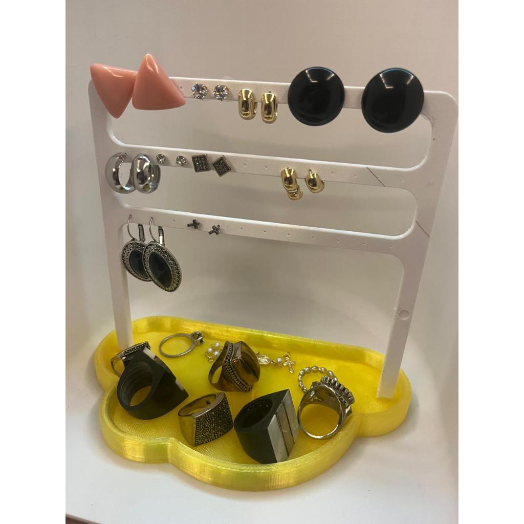 Suporte Organizador Expositor de Brincos Dourado Porta Joias e Relógios Design Elegante