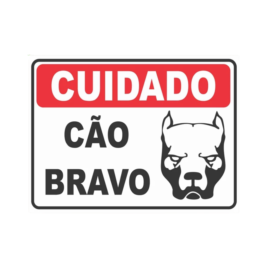 Placas Pvc Cuidado Cao Bravo 20x30 30x40 15x20 Impressao UV Placa Resistente a Chuva e Sol em Oferta na Shopee