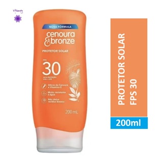 Protetor Solar Cenoura e Bronze FPS 30 - 200ml em Oferta na Shopee