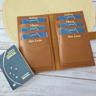 Capa para passaporte família - Para 4 / 6 e 8 lugares - PERSONALIZADO em Oferta na Shopee