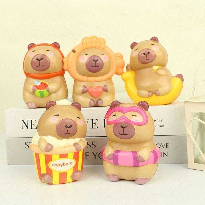 3Brinquedos De Descompressão Squeeze Capivara Fofo 10cm Squishy Macio Anti-Stress Cheiro De Bolo