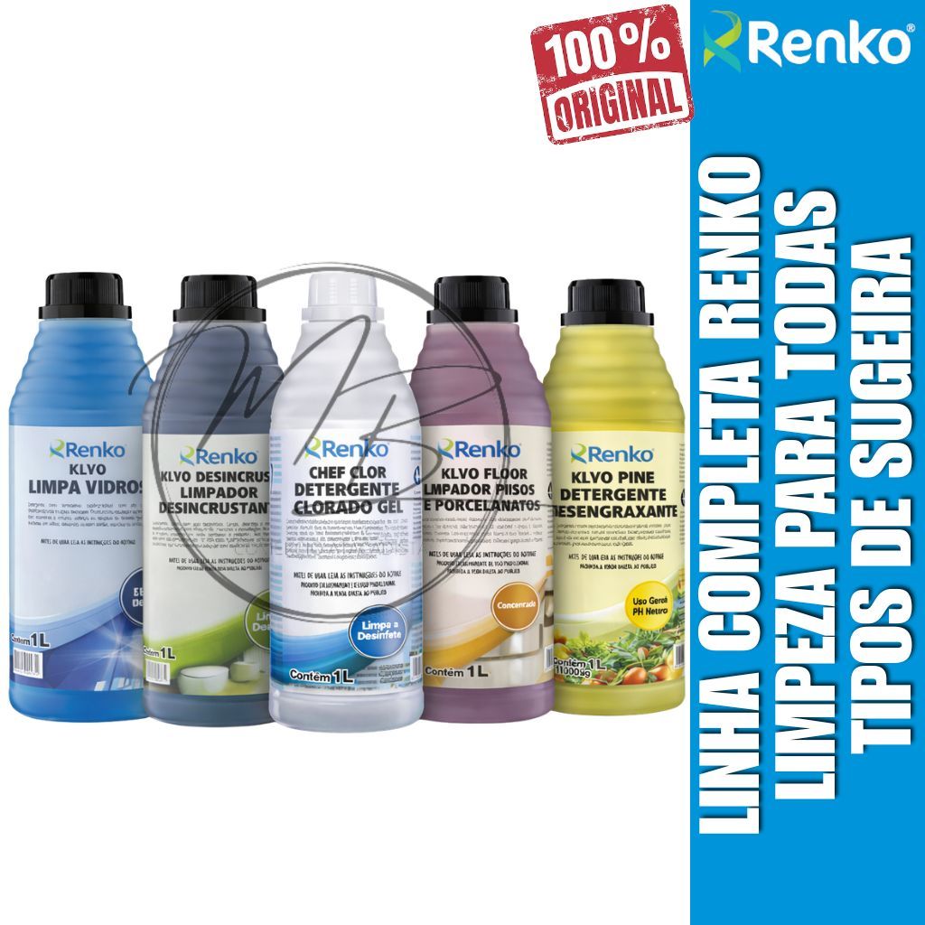 Kit Limpeza Profissional Renko Desengraxante Chef Clor Pine Magic Flot Limpa Vidros em Oferta na Shopee