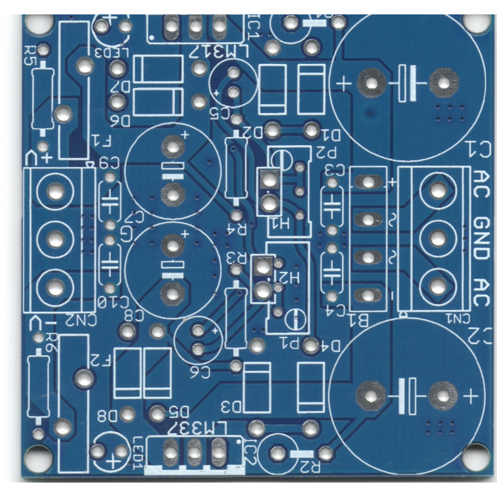 Placa lisa fonte alimentação simétrica ajustável LM317 LM337