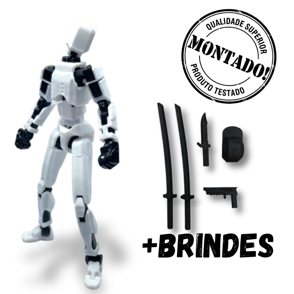 Boneco Articulado Dummy 13 Montado + Brinde de 5 Acessórios Figura de Ação Pose