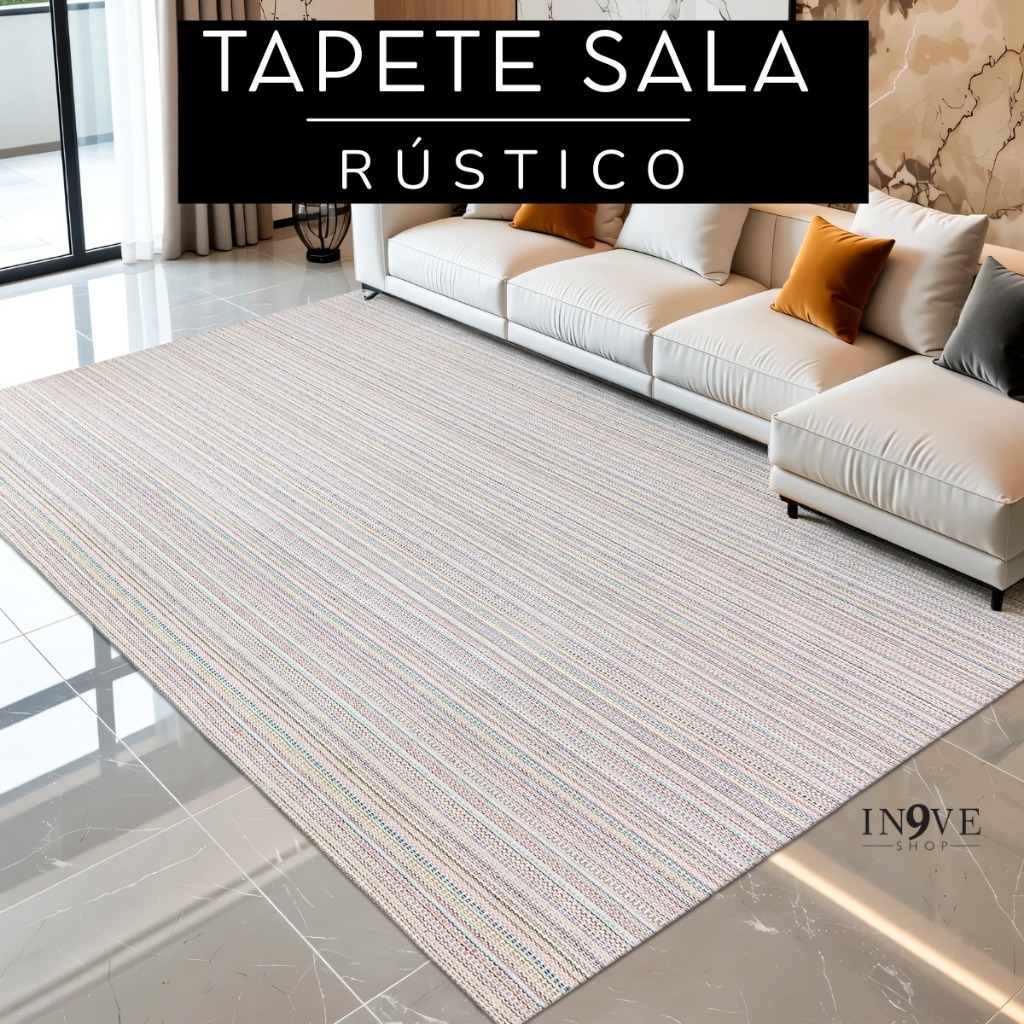 Tapete Decorativo Rústico Premium 100% Algodão – Sala, Quarto, Cozinha e Escritório Toque Macio