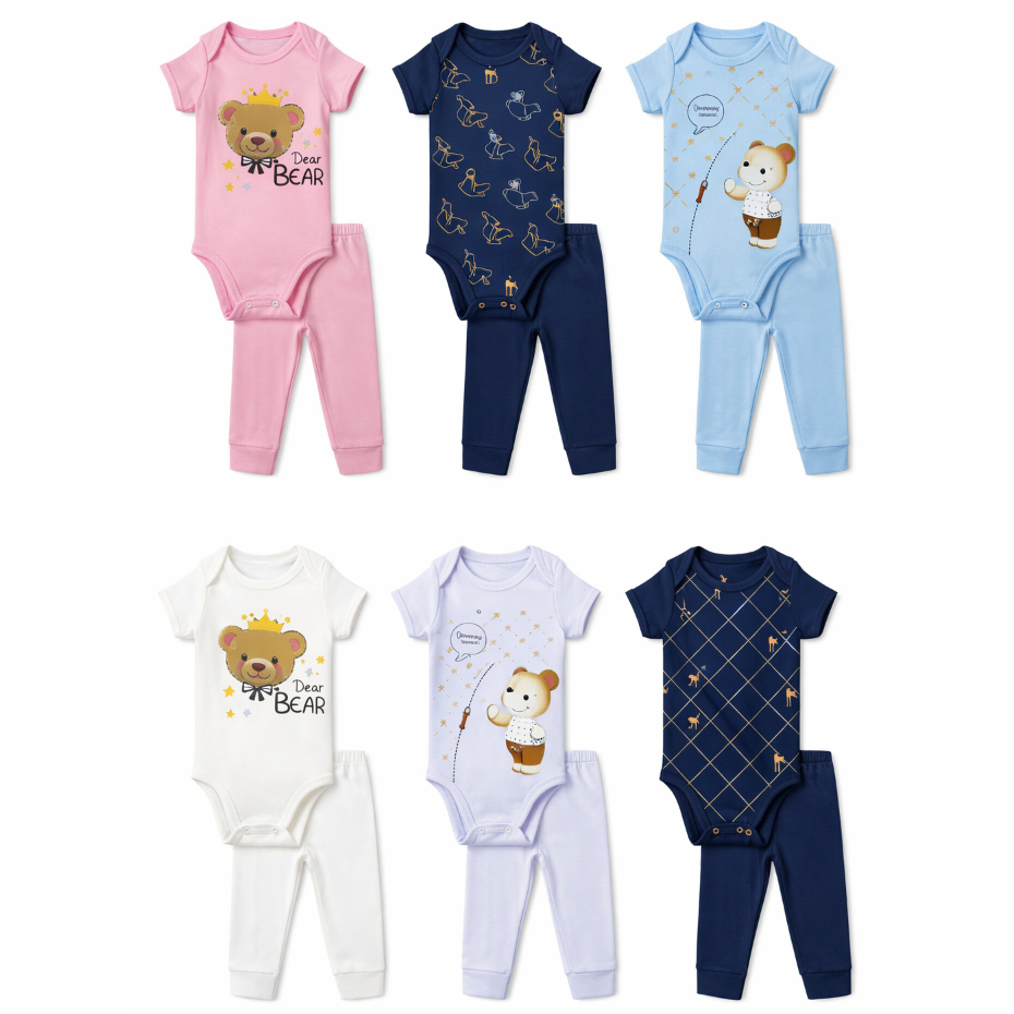 Conjunto Body Infantil Suedine Body e Calça Bebê Roupa Confortável