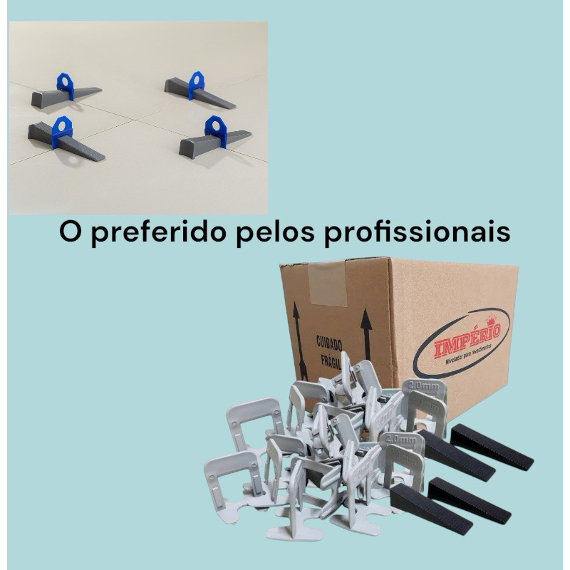1000 Espaçador nivelador + 120 Cunha tipo cortag Piso e Porcelanato em Oferta na Shopee