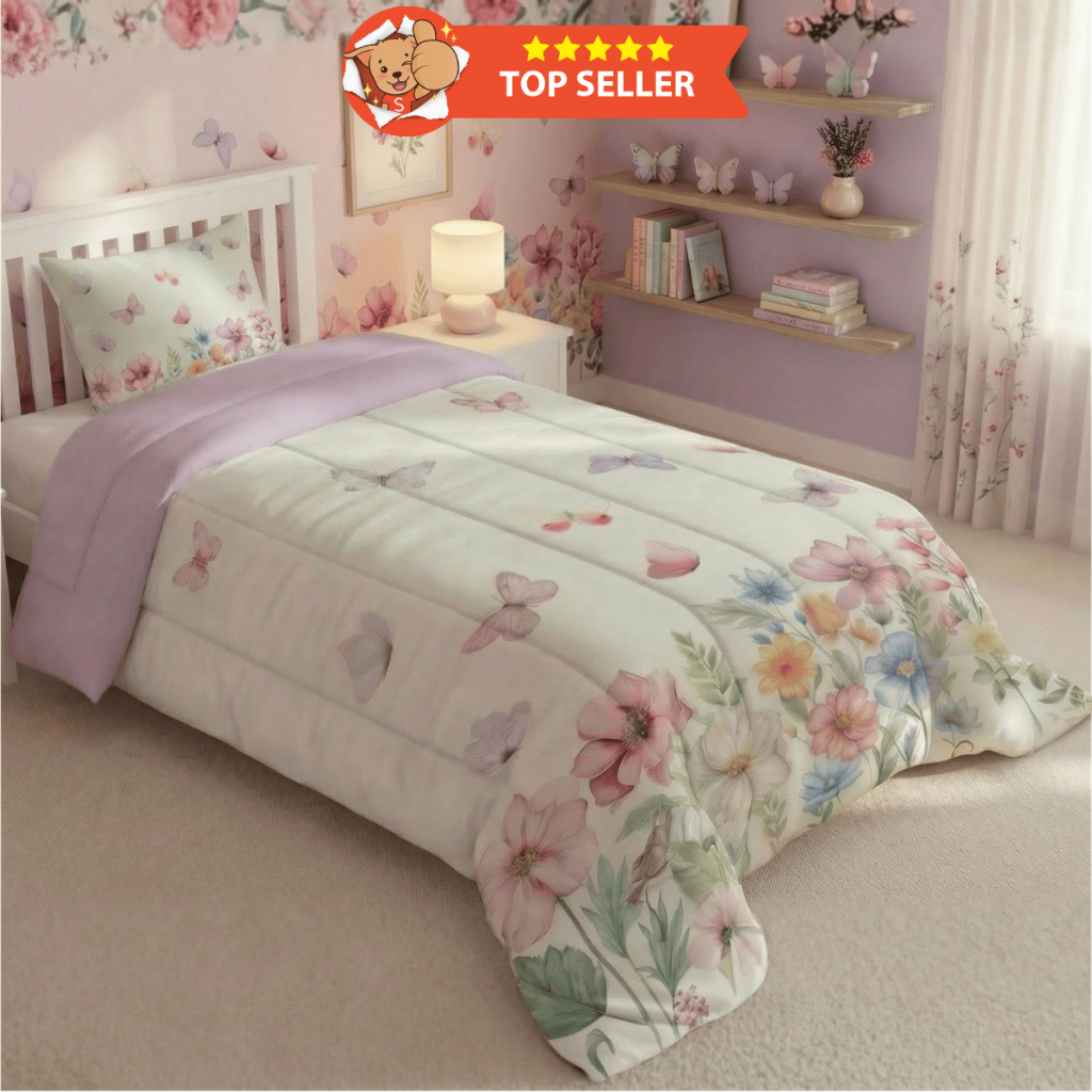 Edredom Infantil 2 PC 400 Fios Premium Muito Grosso Super Macio e Quente Meninas