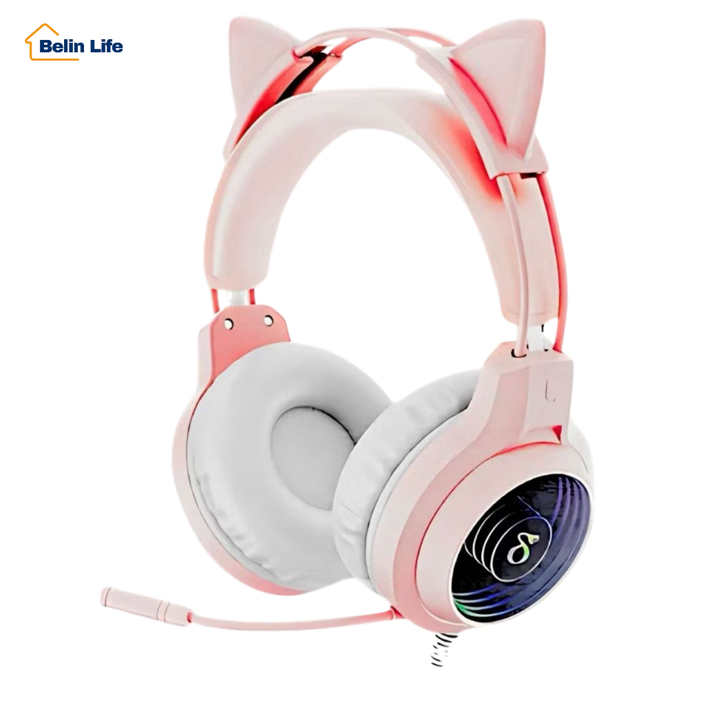 Fone de Ouvido Headset Gamer RGB Pro com Microfone e Som Imersivo Drivers 40mm Orelha Gato em Oferta na Shopee