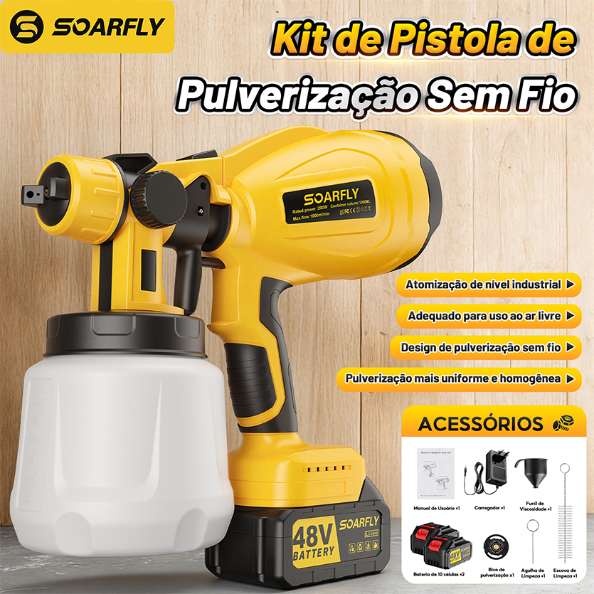 Pistola Elétrica Para Pintura Pulverizador de Tinta com Bico de Metal e Compressor 200w