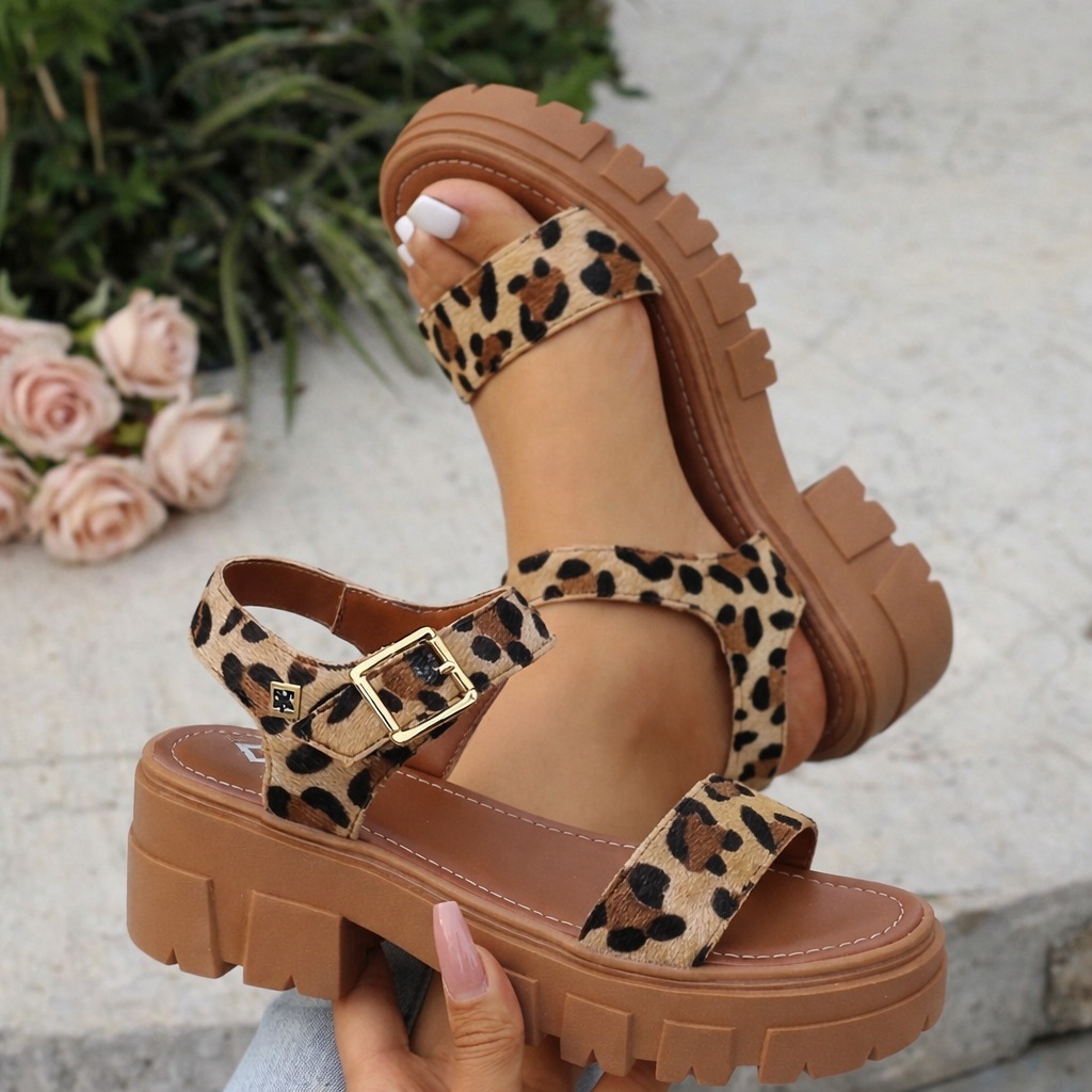 Sandália Feminina Plataforma Sola Macia Tratorada Salto Baixo Flatform Blogueira Influencer Leve