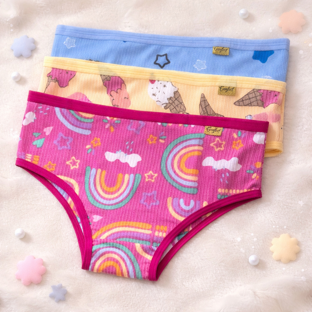 Kit 20 Calcinha Infantil Suede Feminina Menina Estampado Criança Infantis Confortavel Kids Moça Colorida