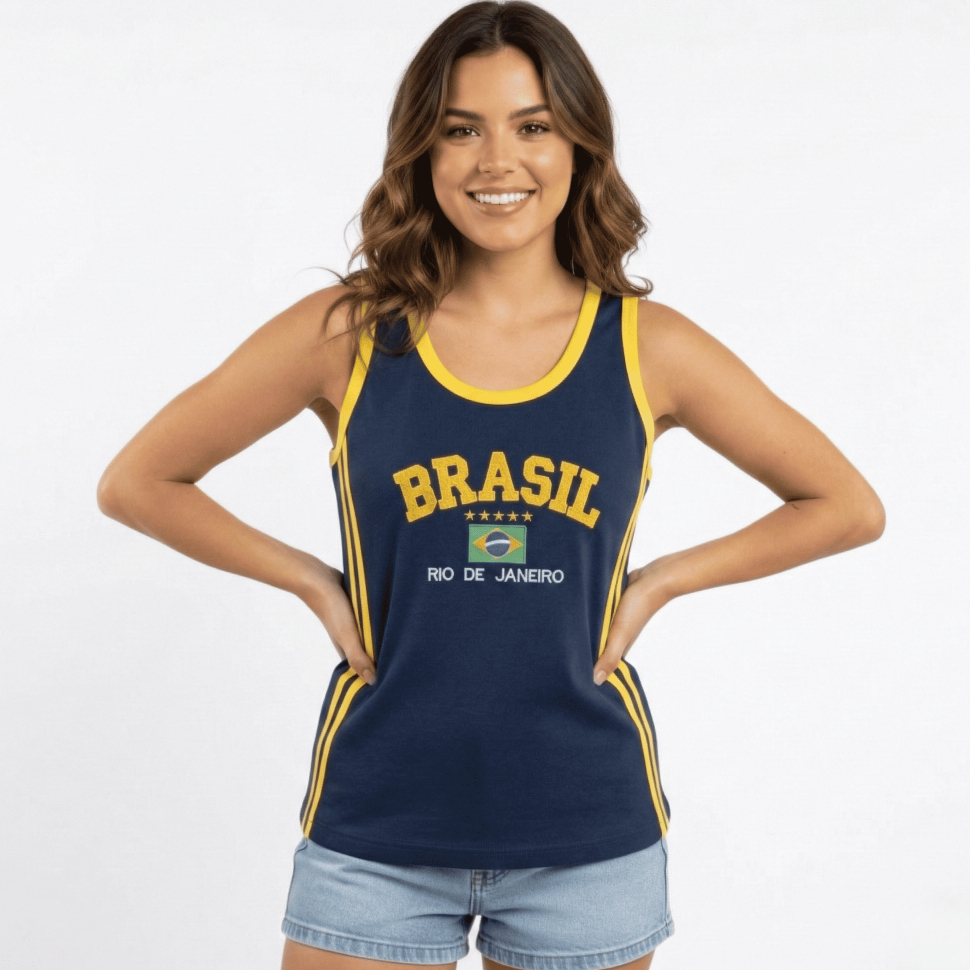 Camisa Regata Do Brasil Feminina Borbada Longa