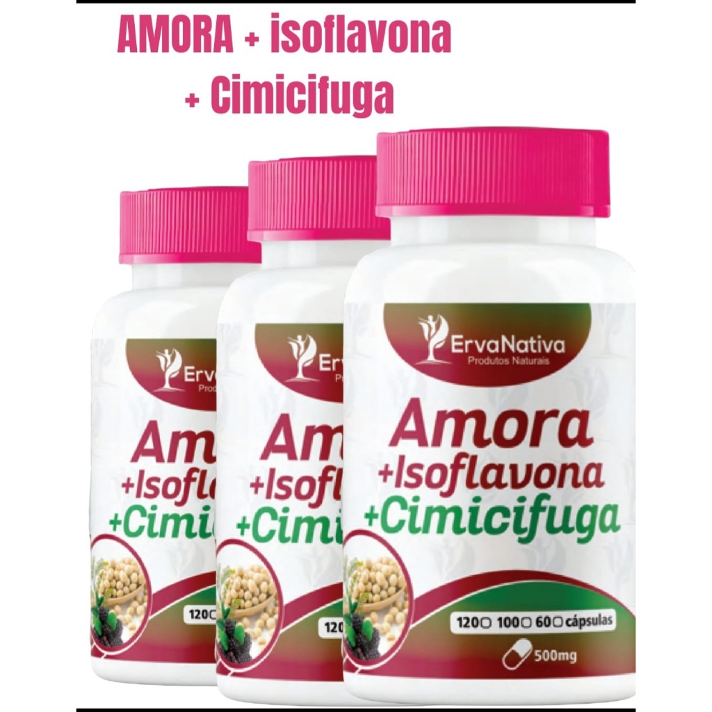 AMORA.ISOFLAVONA + (CI-MI-CI-FU-GA) 100 CÁPSULAS em Oferta na Shopee