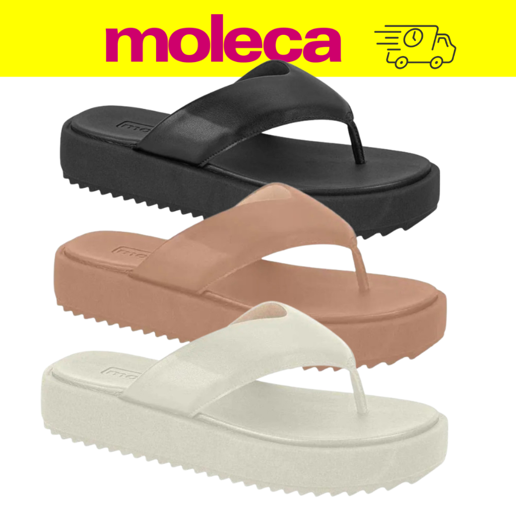 Tamanco Flatform Moleca 5489.100 Feminino Confortável Casual Plataforma Leve Antiderrapante