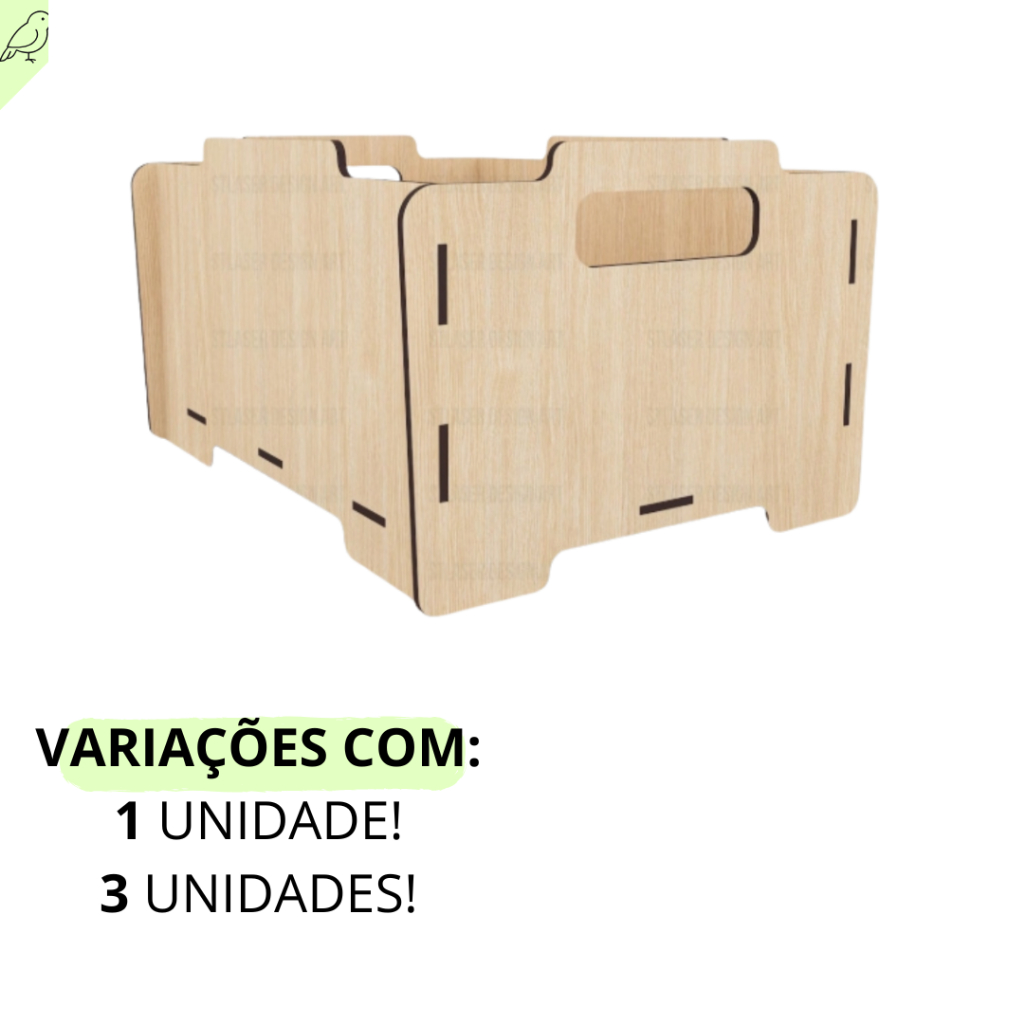 Caixa Organizadora Empilhável Multiuso Resistente Para Escritório Brinquedos E Papelaria Casa MDF