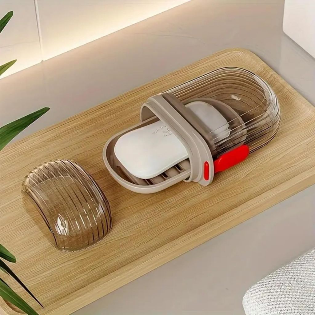 Caixa de Sabonete Selada com Tampa - Portátil Luxo Leve, Armazenamento de Drenagem para Viagem e Dormitório
