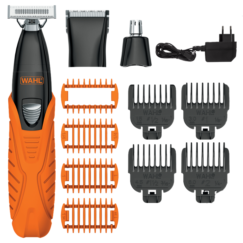 Wahl Aparador de Pelos e Barba Trim Ninja 3 em 1 Laranja Com Lâminas de Longa Duração e Auto Fiáveis