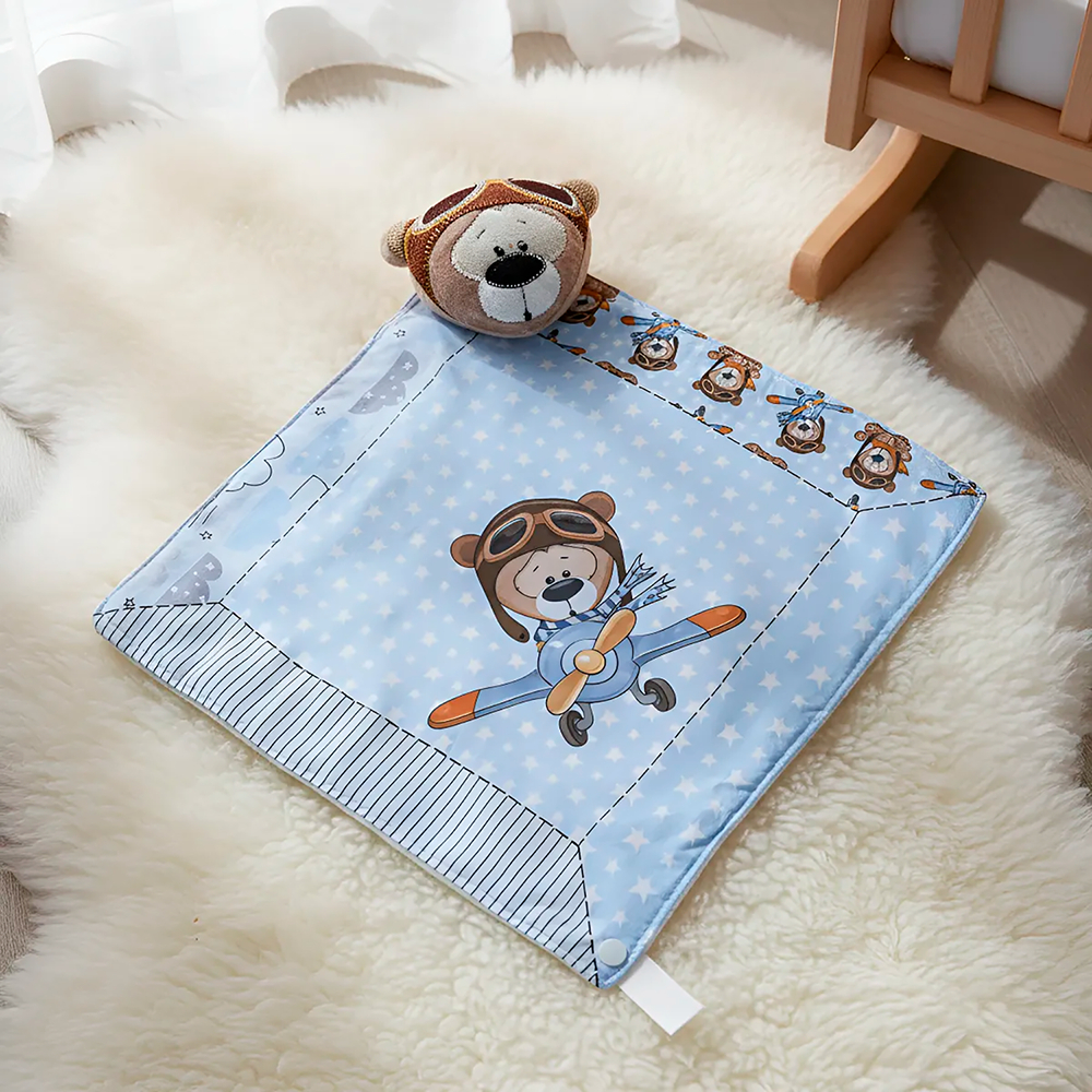 Naninha para Bebe Com Prendedor De Chupeta Plush Bordada