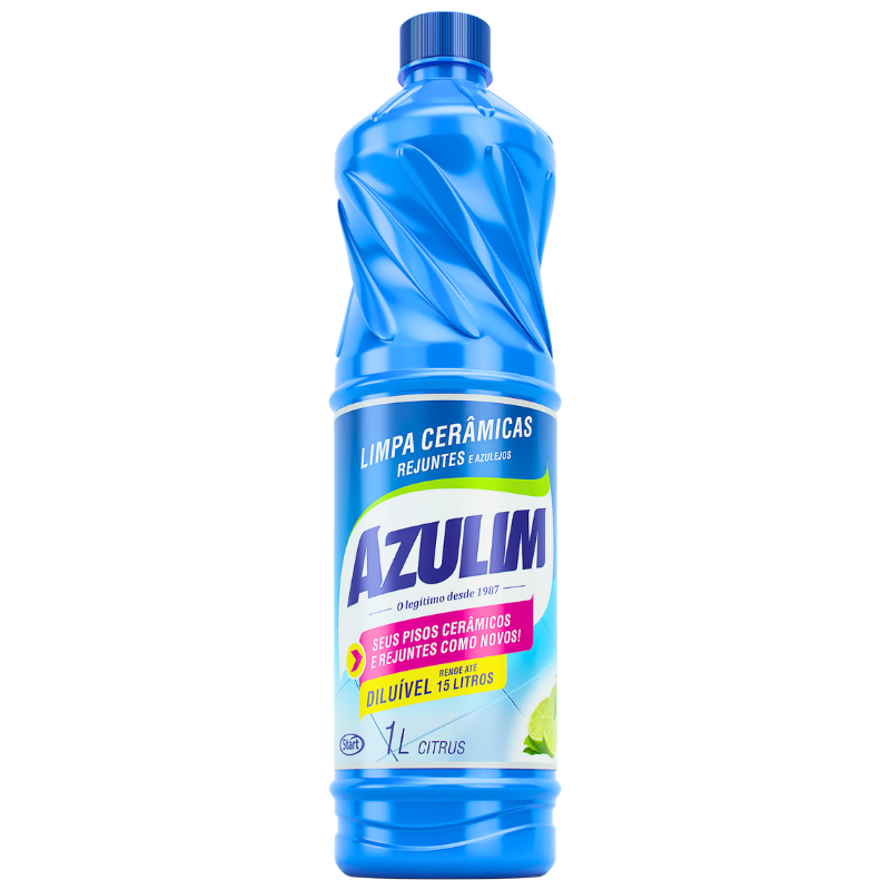 Azulim Limpa Cerâmica e Rejunte Citrus 1L Remove Encardido Terra Sujeiras Manchas Uso Doméstico