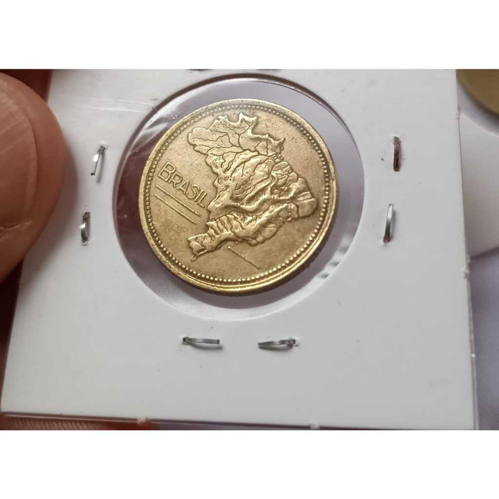 Moeda 1 cruzeiro Reverso Inclinado anos (1946 1949 1955) Anomalia