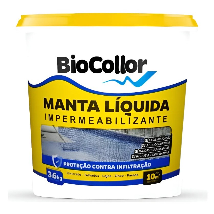 Manta Líquida Cinza 3,6kg Impermeabilizante para Laje Telhado e Parede