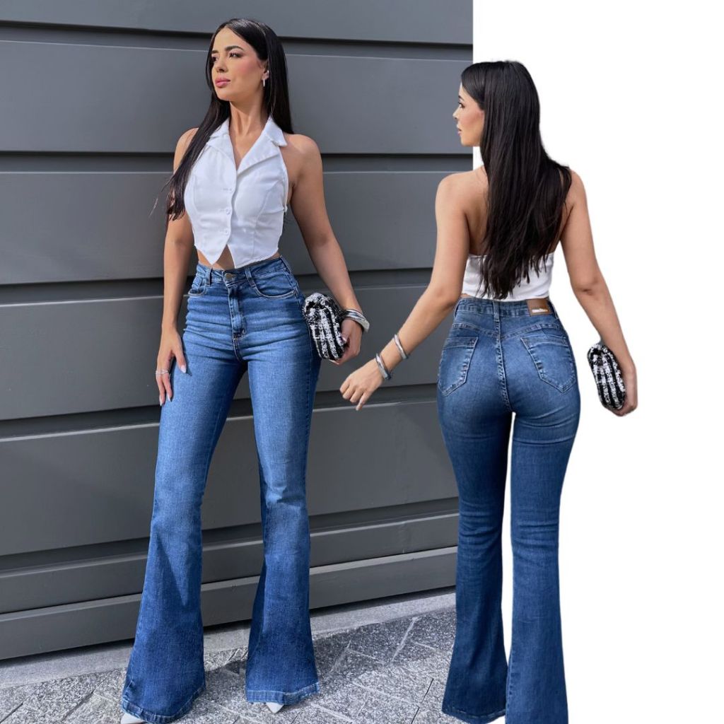 CALÇA JEANS FLARE FEM CINTURA ALTA 25150